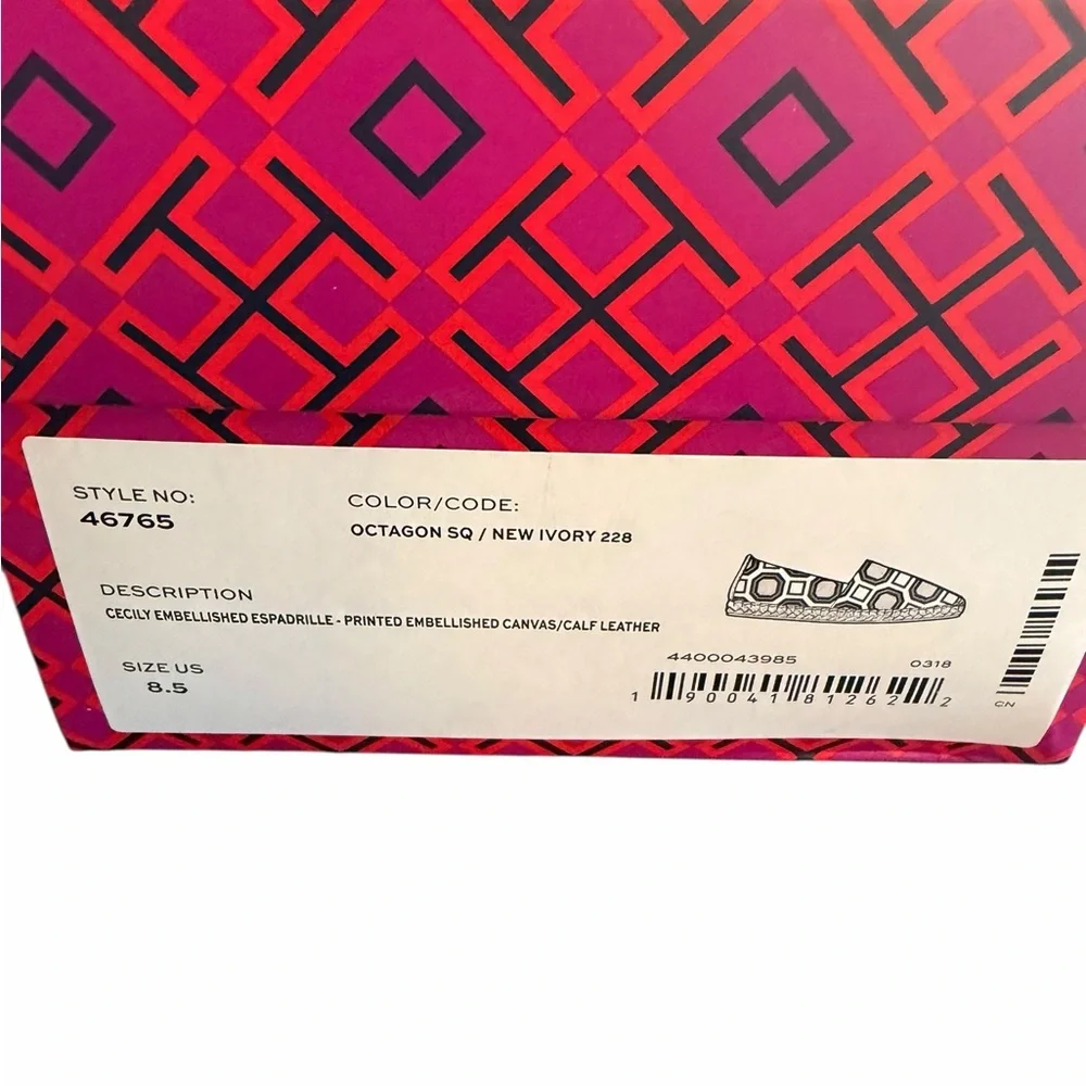 NIB‎ Tory Burch Cecily Embellished Espadrille Shoes
